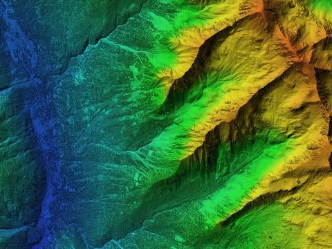 Elevation model of mountain terrain Stock Illustration