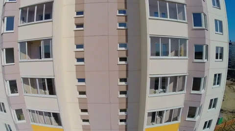 Elevation of modern condominiums Stock Footage 62334384