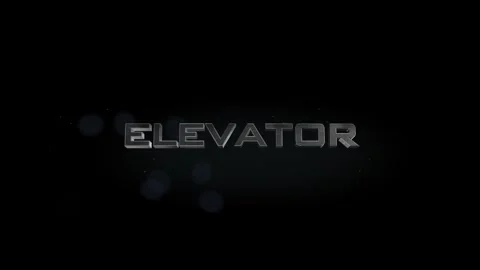 Elevator 3D title metal text on black alpha channel background Stock Footage 256942948
