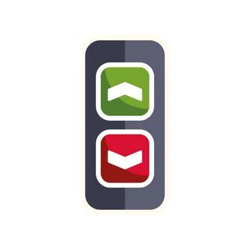 Elevator up and down buttons panel vector icon Stockillustratie