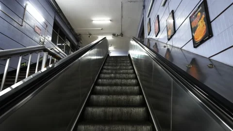Elevator and escalator slowly rising no one Stock Footage 218290846