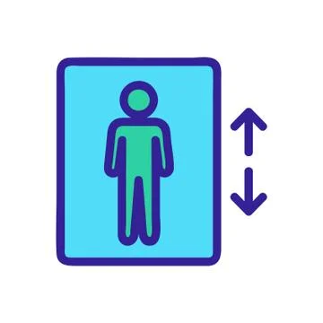 Elevator and human icon vector. Isolated contour symbol illustration Illustrazione stock