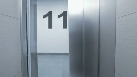 Elevator is arriving and doors open Stock Footage 86217847