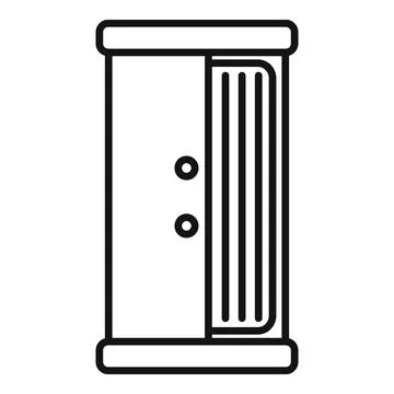 Elevator automatic door closing with buttons icon Illustrazione stock