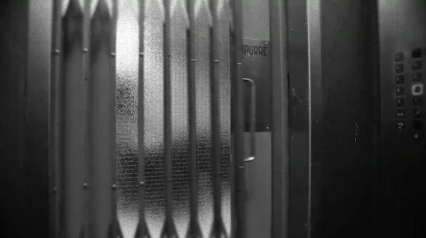 Elevator in black and white Stock Footage 664734