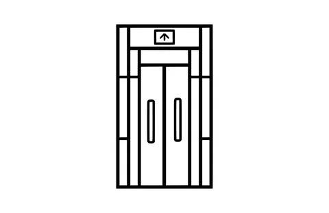Elevator black icon, isolated on white background. Vector illustration. Stock Illustration