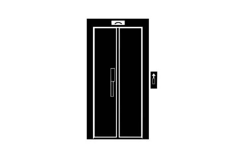 Elevator black icon, isolated on white background. Vector illustration. Stock Illustration