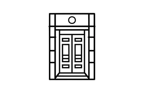 Elevator black icon, isolated on white background. Vector illustration. 스톡 일러스트