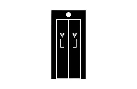 Elevator black icon, isolated on white background. Vector illustration. Stock Illustration