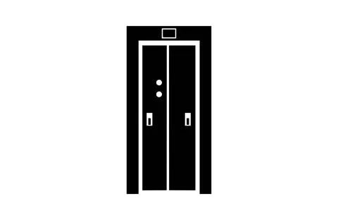 Elevator black icon, isolated on white background. Vector illustration. Stock Illustration