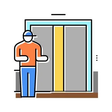 Elevator in building color icon vector illustration Ilustración de archivo