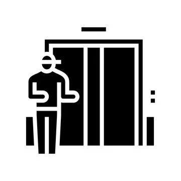 Elevator in building glyph icon vector illustration Ilustración de archivo