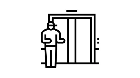 Elevator in building line icon animation Stock Footage 224277044