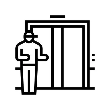 Elevator in building line icon vector illustration Ilustración de archivo
