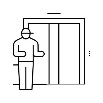 Elevator in building line icon vector illustration Ilustración de archivo