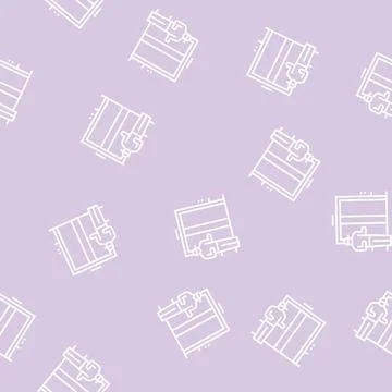Elevator in building line seamless pattern Stock Illustration
