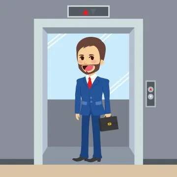 Elevator Businessman Stock Illustration