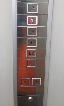 Elevator button for 2nd floor Foto stock