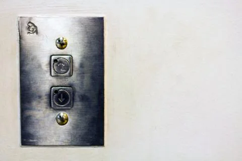 Elevator button up and down. blank for text Stock Photos