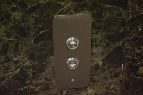 Elevator Button up and down direction Fotos de archivo