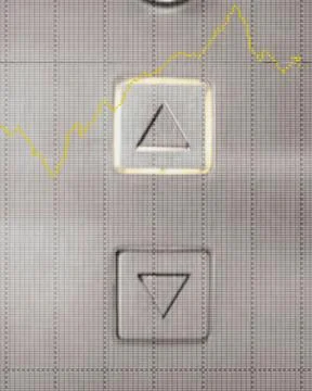 Elevator button and graph Stockfoto's
