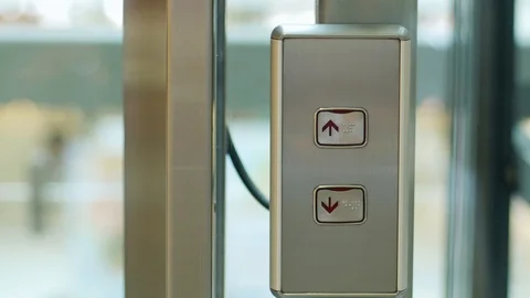 The elevator button. Concept of choice Stock Footage 116540390
