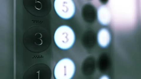 Elevator Button CU on an ambient suburban Corporate Setting Video stock 68782334