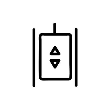The elevator button is an icon vector icon. Isolated contour symbol illustration Stock Illustration