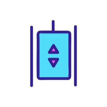 The elevator button is an icon vector icon. Isolated contour symbol illustration Stock Illustration