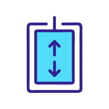 The elevator button is an icon vector. Isolated contour symbol illustration Stock Illustration