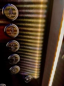 Elevator button at Jakarta shot using low light mode Stock Photos