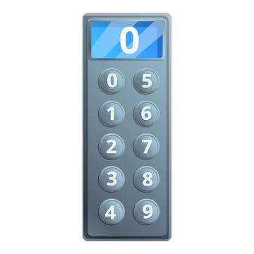 Elevator button panel icon, cartoon style Stockillustratie