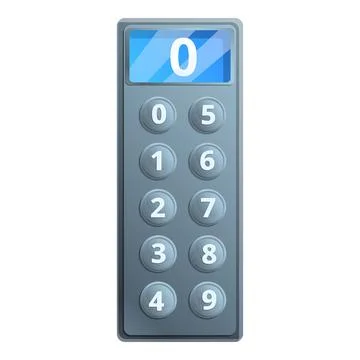 Elevator button panel icon, cartoon style Stock Illustration