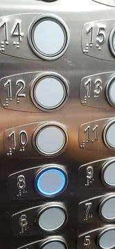 Elevator button panel Foto stock