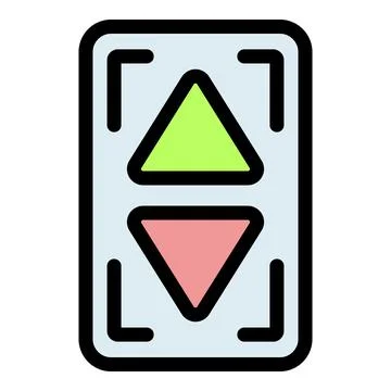 Elevator button panel showing up and down arrows for direction control Ilustración de archivo