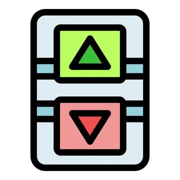 Elevator button panel showing up and down arrows for direction control Stock Illustration