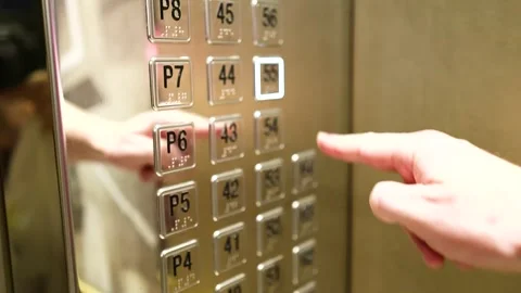 Elevator Button Press in Dubai Stock Footage 305296124
