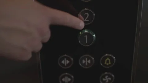Elevator Button Pushing Up Stock Footage 80999683