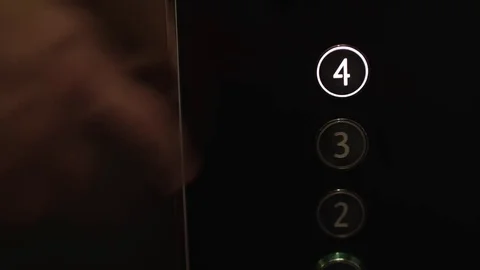 Elevator Button Pushing Up Stock Footage