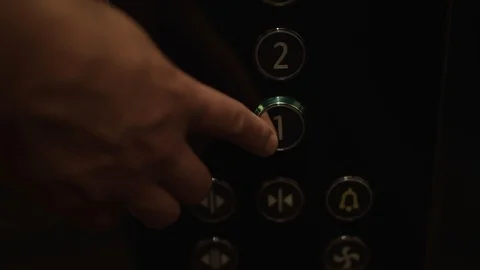 Elevator Button Pushing Up Stock Footage 92366780