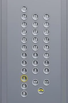 Elevator buttons, 3D rendering Stock Illustration
