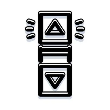 Elevator buttons for up and down movement Stock Illustration