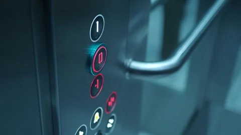 Elevator buttons and their functions in a building Stock Footage 331492418