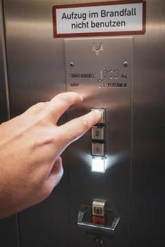 In an elevator the buttons are pressed Stock Photos
