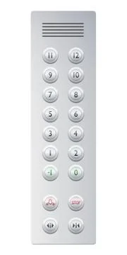 Elevator Buttons Control Panel Floors Up Down Illustrazione stock