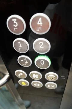 Elevator buttons in the mall Stock Photos