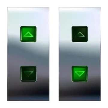 Elevator buttons on metal panel Stock Illustration
