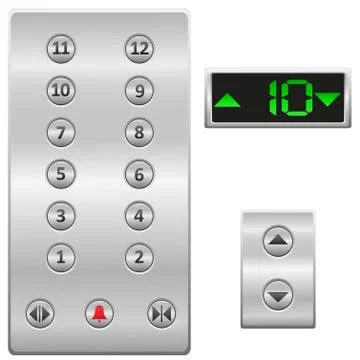 Elevator buttons panel illustration 스톡 일러스트