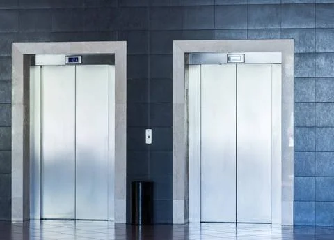  Elevator cabin stainless steel Elevator cabin stainless steel in a room o... 写真素材