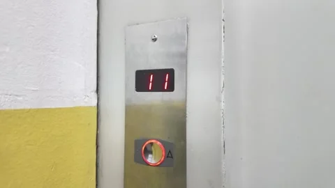 Elevator Call Button Panel with Floor Display, Brazil 스톡 동영상 334786848